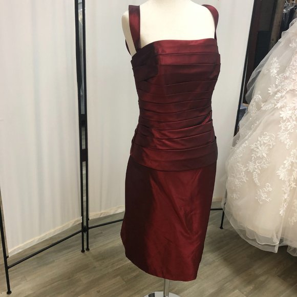 NEW 2-Piece Cranberry Mother of the Bride/Groom Formal Holiday Dress SIZE 8 - Picture 10 of 14
